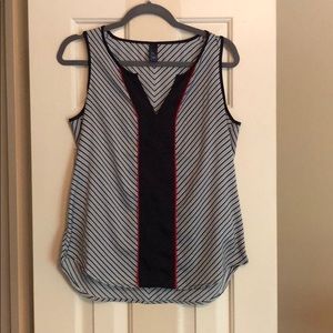 Blue and white stripe tank